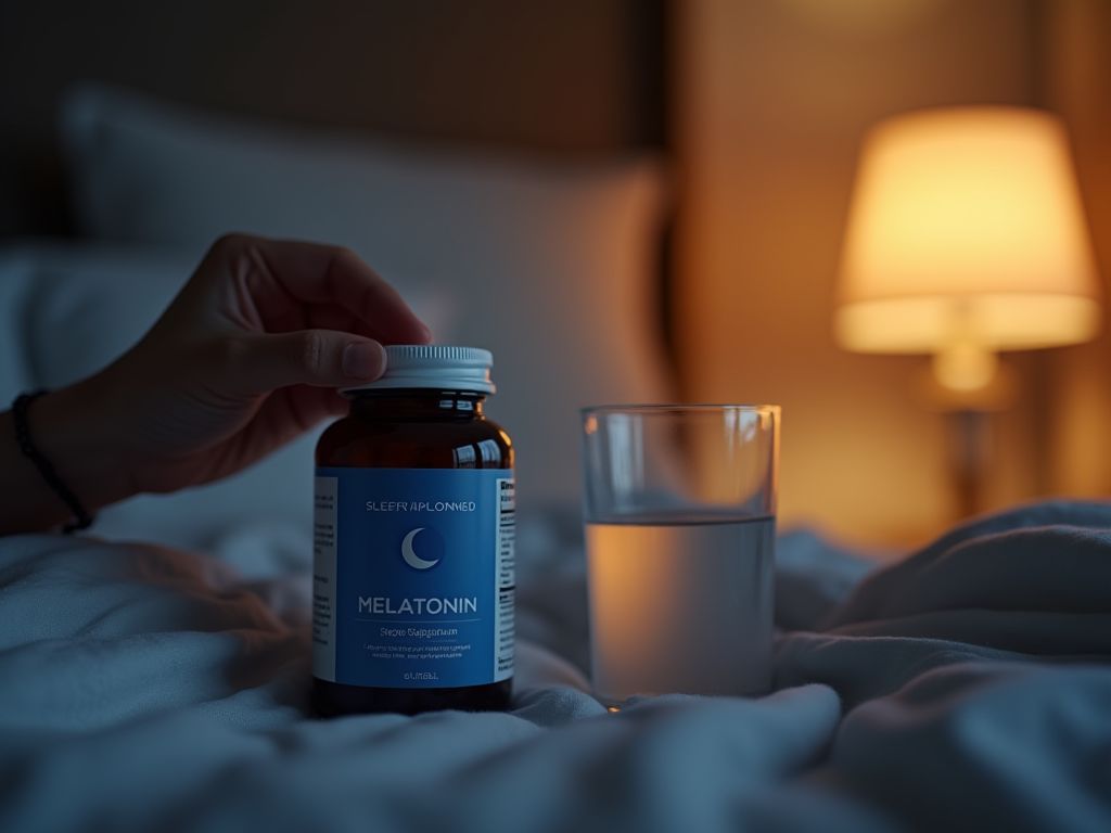 Pila De Suplementos De Prácticas Sencillas De Higiene Del Sueño.