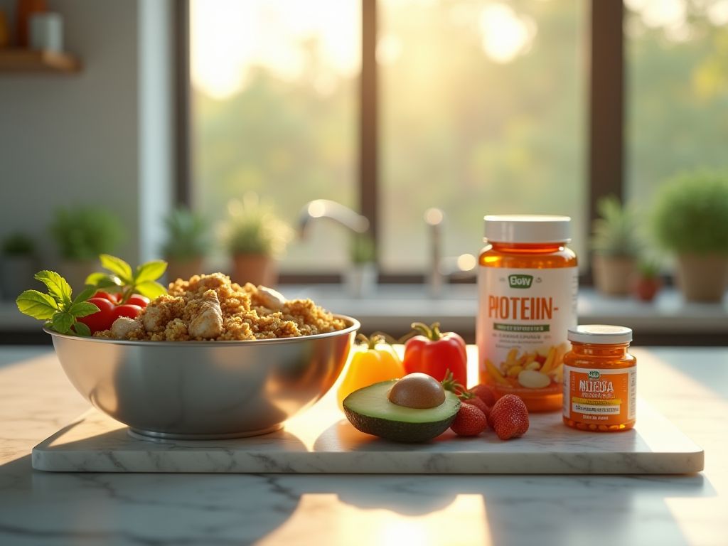 Preparación De Comidas Saludables: Pila De Suplementos